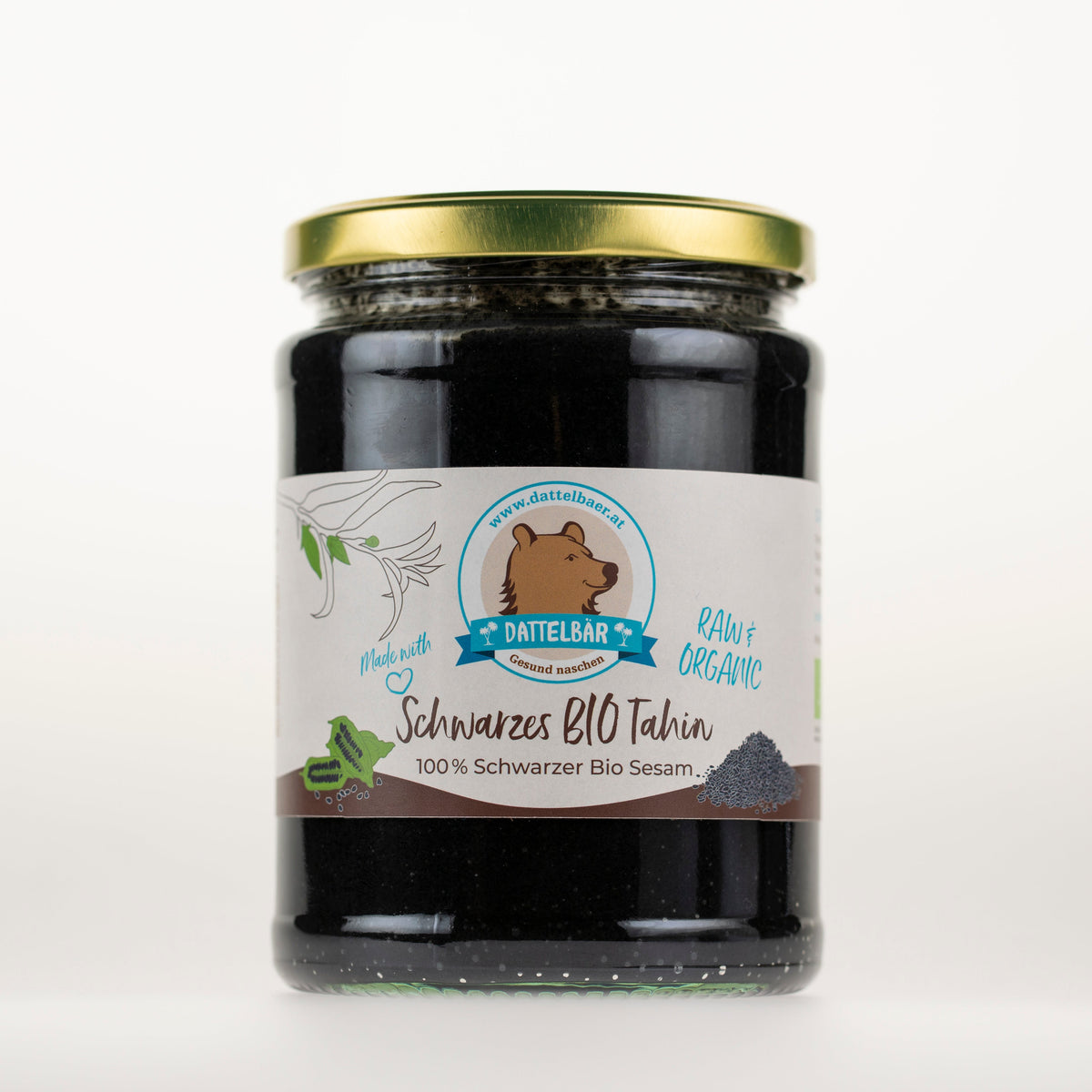 BIO Tahin schwarz roh – 100% schwarzer Sesam, naturbelassen - DATTELBÄR - DB_NM_2 - DATTELBAER